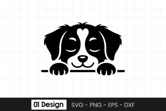Cute Peeking Dog Puppy Head Clipart SVG for Graphics and Crafts
