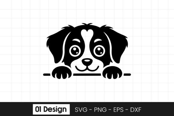 Cute Peeking Puppy Dog Head Clipart SVG