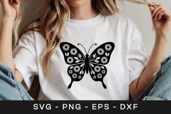 Floral Butterfly Decorative Art SVG PNG for Crafts and Graphics
