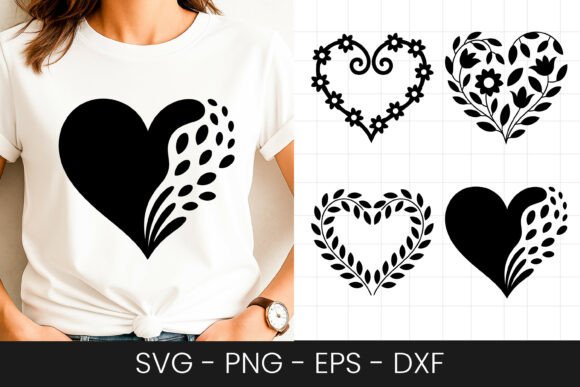 Modern Heart Pattern Love Design SVG PNG