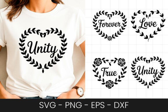 Unity Love Heart Wreath Graphics for Crafts and Blogs